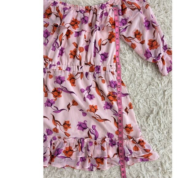 Lost + Wonder Women's Size S Pink Floral Ruffle Off the Shoulder Dress #0236 - Picture 8 of 10
